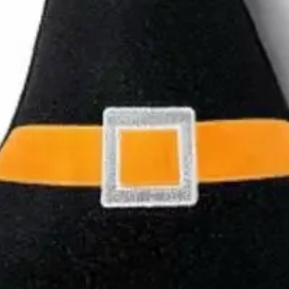 NWT! Glitter Witch Hat Pillow / Target Halloween Decor Accent Black Orange Fall - Picture 2 of 6